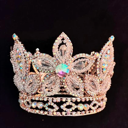 Hel rund Rhinestone Crown Circle Crowns Custom Pageant Tiara